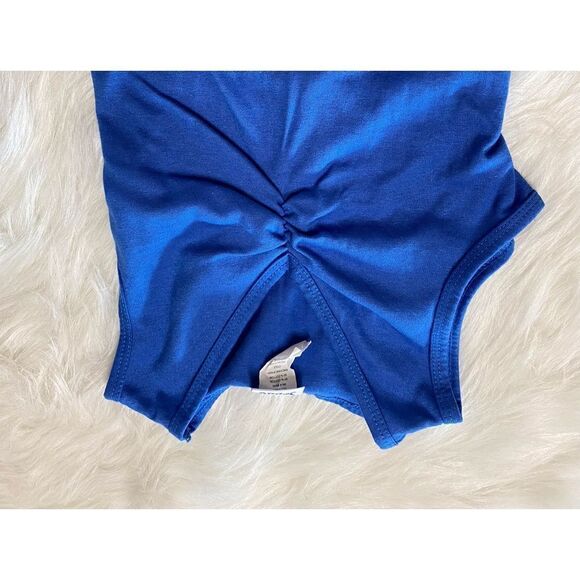 Sleeveless tee for Girl Size 7 Blue with shirred front and tie in back - Picture 3 of 3